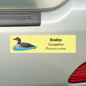Loon bird cartoon illustratie bumpersticker (Op auto)
