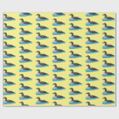 Loon bird cartoon illustratie cadeaupapier (Vlak)