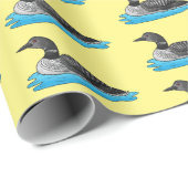 Loon bird cartoon illustratie cadeaupapier (Rol Hoek)