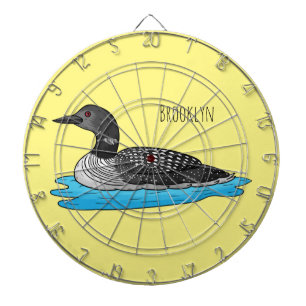 Loon bird cartoon illustratie dartbord