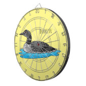 Loon bird cartoon illustratie dartbord (Voorkant Rechts)