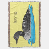 Loon bird cartoon illustratie deken (Voorkant Verticaal)