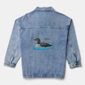 Loon bird cartoon illustratie denim jacket (Achterkant)