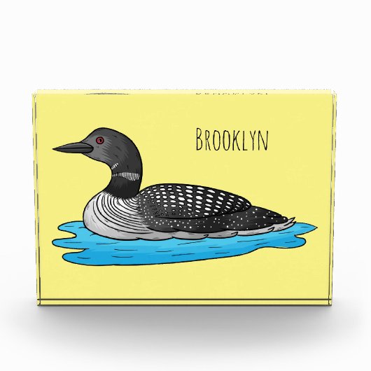 Loon bird cartoon illustratie fotoblokken (Voorkant)