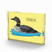 Loon bird cartoon illustratie fotoblokken (Rechts)