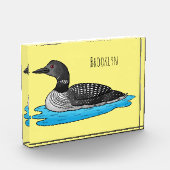 Loon bird cartoon illustratie fotoblokken (Links)