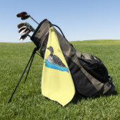 Loon bird cartoon illustratie golfhanddoek (Groen)