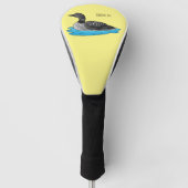 Loon bird cartoon illustratie golfheadcover (Voorkant)