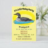 Loon bird cartoon illustratie kaart (Staand voorkant)