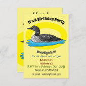 Loon bird cartoon illustratie kaart (Voorkant / Achterkant)