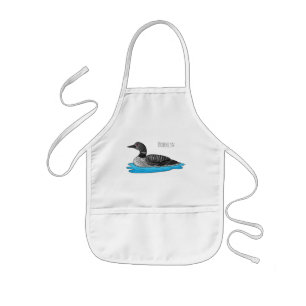 Loon bird cartoon illustratie kinder schort