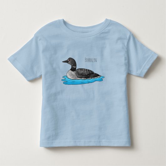 Loon bird cartoon illustratie kinder shirts (Voorkant)