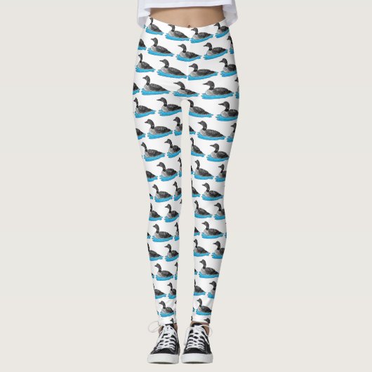 Loon bird cartoon illustratie leggings (Voorkant)