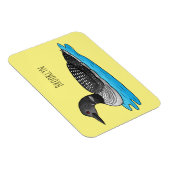 Loon bird cartoon illustratie magneet (Rechterzijde)