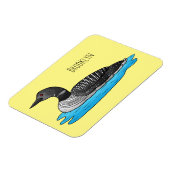 Loon bird cartoon illustratie magneet (Linkerzijde)