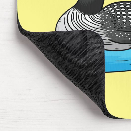 Loon bird cartoon illustratie muismat (Hoek)