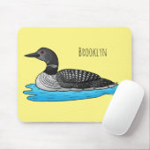 Loon bird cartoon illustratie muismat (Met muis)