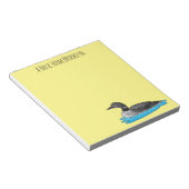 Loon bird cartoon illustratie notitieblok (Schuin)