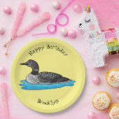 Loon bird cartoon illustratie papieren bordje (Feest)