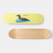 Loon bird cartoon illustratie persoonlijk skateboard (Horizontaal)