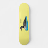 Loon bird cartoon illustratie persoonlijk skateboard (Voorkant)