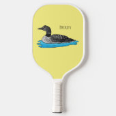 Loon bird cartoon illustratie pickleball paddle (Achterkant)