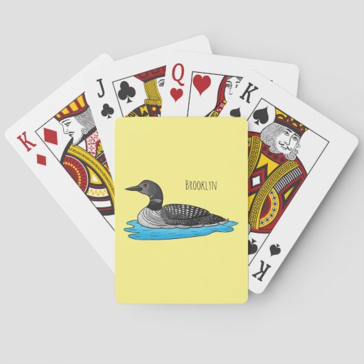 Loon bird cartoon illustratie pokerkaarten (Achterkant)