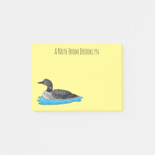 Loon bird cartoon illustratie post-it® notes