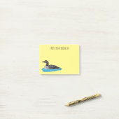 Loon bird cartoon illustratie post-it® notes (Op bureau)