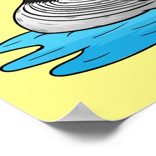 Loon bird cartoon illustratie poster (Hoek)