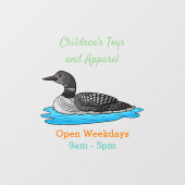 Loon bird cartoon illustratie raamsticker (Vel)