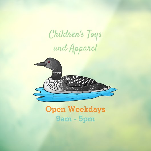 Loon bird cartoon illustratie raamsticker (Vel 3)