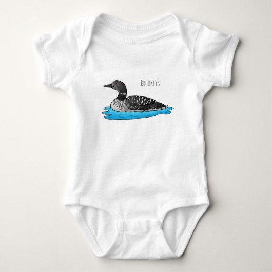 Loon bird cartoon illustratie romper (Voorkant)
