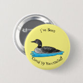 Loon bird cartoon illustratie ronde button 5,7 cm (Voorkant /achterkant)