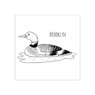 Loon bird cartoon illustratie rubberstempel