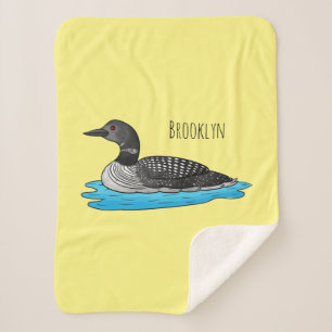 Loon bird cartoon illustratie sherpa deken