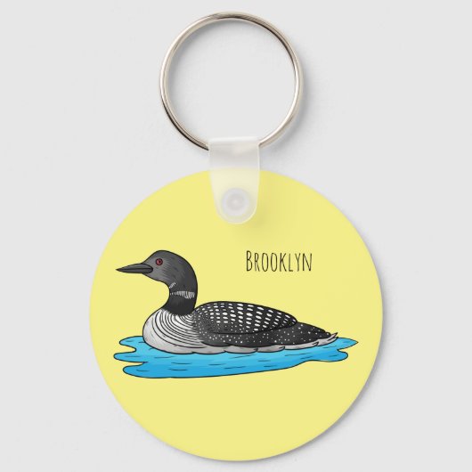 Loon bird cartoon illustratie sleutelhanger (Voorkant)