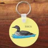 Loon bird cartoon illustratie sleutelhanger (Voorkant)