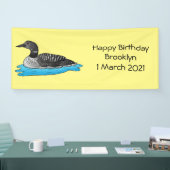 Loon bird cartoon illustratie spandoek (Beurs)