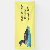 Loon bird cartoon illustratie spandoek (Verticaal)