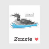 Loon bird cartoon illustratie sticker (Vel)