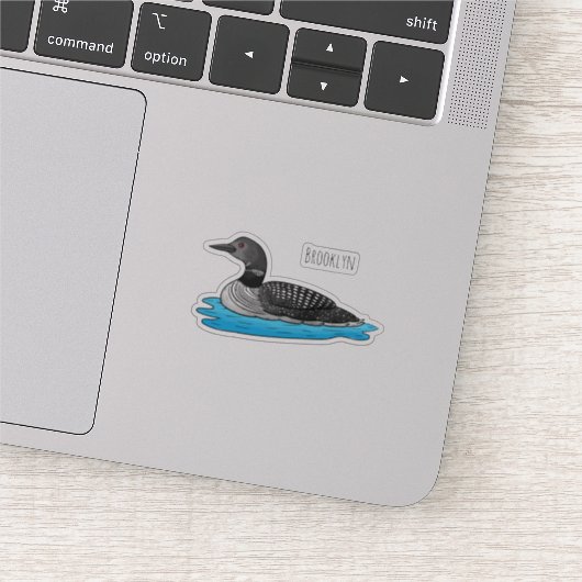 Loon bird cartoon illustratie sticker (Detail)