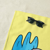 Loon bird cartoon illustratie strandlaken (In situ)