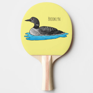 Loon bird cartoon illustratie tafeltennisbatje