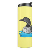 Loon bird cartoon illustratie thermosbeker (Gedraaid links)