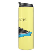 Loon bird cartoon illustratie thermosbeker (Geroteerd rechts)