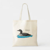 Loon bird cartoon illustratie tote bag (Achterkant)