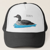 Loon bird cartoon illustratie trucker pet (Voorkant)