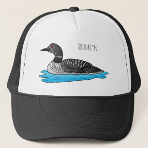 Loon bird cartoon illustratie trucker pet