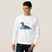Loon bird cartoon illustratie trui (Voorkant volledig)